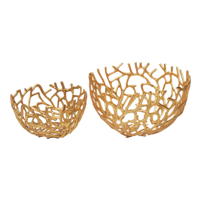 Nest Bowls Gold Set Of 2 - Al Rugaib Furniture (4583303446624)