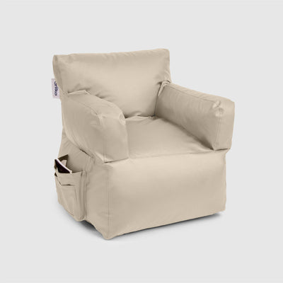 Mighty Beige Leather Bean Bag (6598340411488)