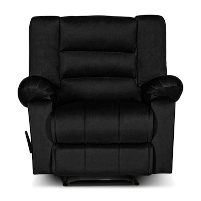 In House Rocking Recliner Upholstered Chair with Controllable Back - Black-905154-BL (6613426602080)