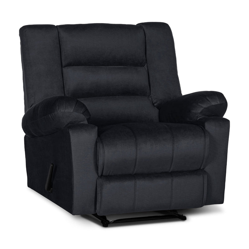 In House Rocking Recliner Upholstered Chair with Controllable Back - Dark Grey-905154-DG (6613426798688)