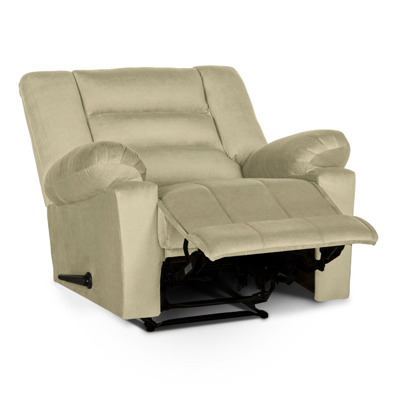 In House Rocking Recliner Upholstered Chair with Controllable Back - White-905154-W (6613427028064)