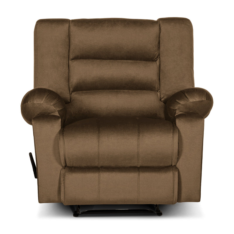 In House Rocking Recliner Upholstered Chair with Controllable Back - Light Brown-905154-BE (6613426634848)