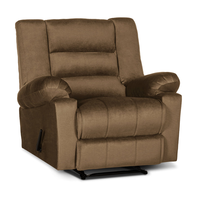 In House Rocking Recliner Upholstered Chair with Controllable Back - Light Brown-905154-BE (6613426634848)