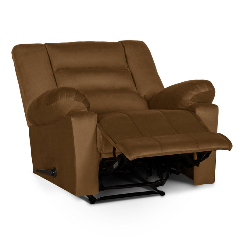 In House Rocking Recliner Upholstered Chair with Controllable Back - Dark Brown-905154-BR (6613426667616)