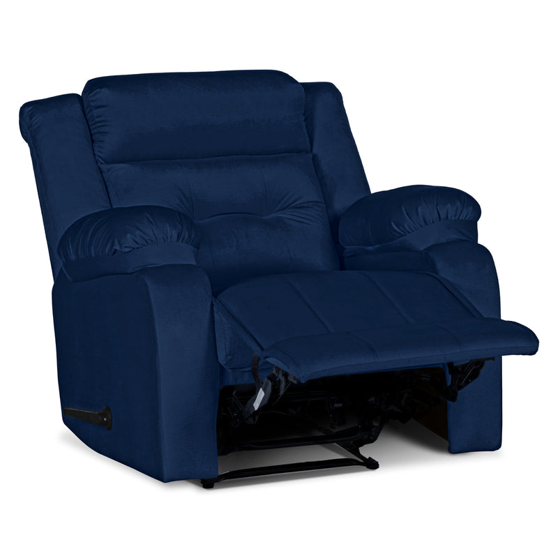 In House Rocking And Rotating Recliner Upholstered Chair with Controllable Back - Blue -906071-B (6613409497184)