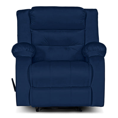 In House Rocking And Rotating Recliner Upholstered Chair with Controllable Back - Blue -906071-B (6613409497184)