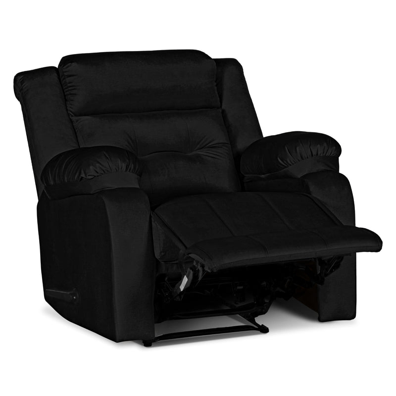 In House Recliner Rocking Chair With Controllable Back  - Black -906070-BL (6613408940128)