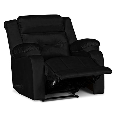In House Rocking And Rotating Recliner Upholstered Chair with Controllable Back - Black -906071-BL (6613409431648)