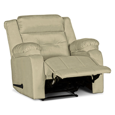 In House Rocking And Rotating Recliner Upholstered Chair with Controllable Back - White -906071-W (6613409726560)