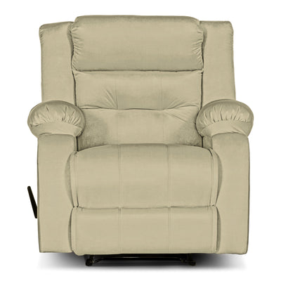 In House Rocking And Rotating Recliner Upholstered Chair with Controllable Back - White -906071-W (6613409726560)