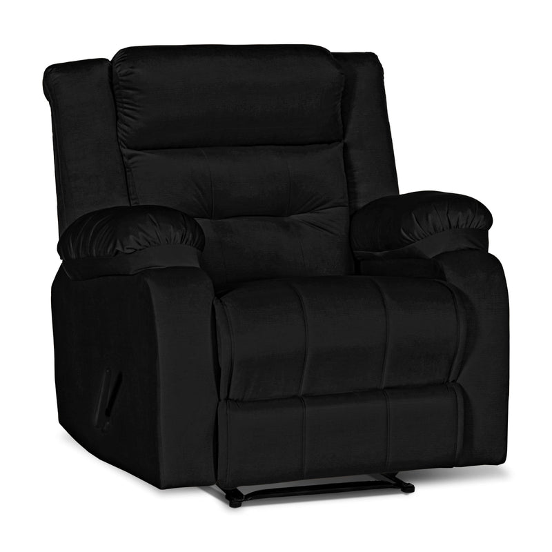 In House Recliner Rocking Chair With Controllable Back  - Black -906070-BL (6613408940128)