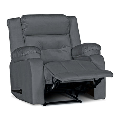 In House Rocking And Rotating Recliner Upholstered Chair with Controllable Back - Grey -906071-G (6613409693792)