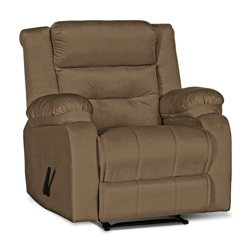 In House Recliner Rocking Chair With Controllable Back  - Light Brown -906070-BE (6613409398880)