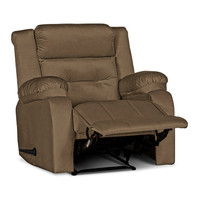 In House Recliner Rocking Chair With Controllable Back  - Light Brown -906070-BE (6613409398880)