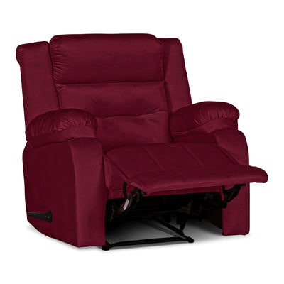 In House Rocking And Rotating Recliner Upholstered Chair with Controllable Back - Red -906071-RE (6613409464416)