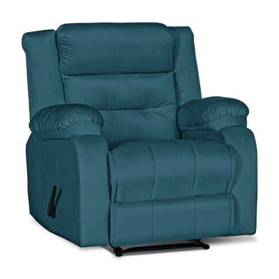 In House Rocking And Rotating Recliner Upholstered Chair with Controllable Back - Teal -906071-TE (6613409759328)