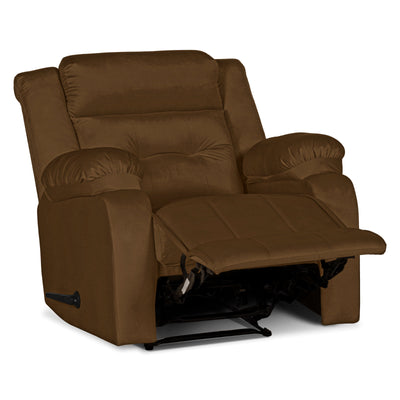 In House Rocking And Rotating Recliner Upholstered Chair with Controllable Back - Dark Brown -906071-BR (6613409857632)