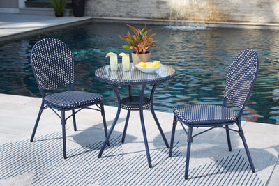 Odyssey Blue Outdoor Table and Chairs (Set of 3) (6622997839968)