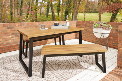 Town Wood Outdoor Dining Table Set (Set of 3) (6622997807200)