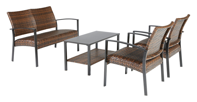 Zariyah Outdoor Love/Chairs/Table Set (Set of 4) (6588883075168)