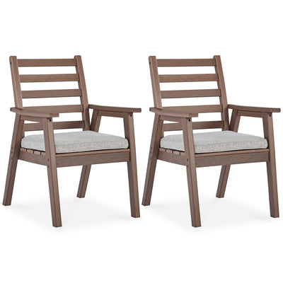 Emmeline Outdoor Dining Arm Chair with Cushion (Set of 2) (6622995054688)