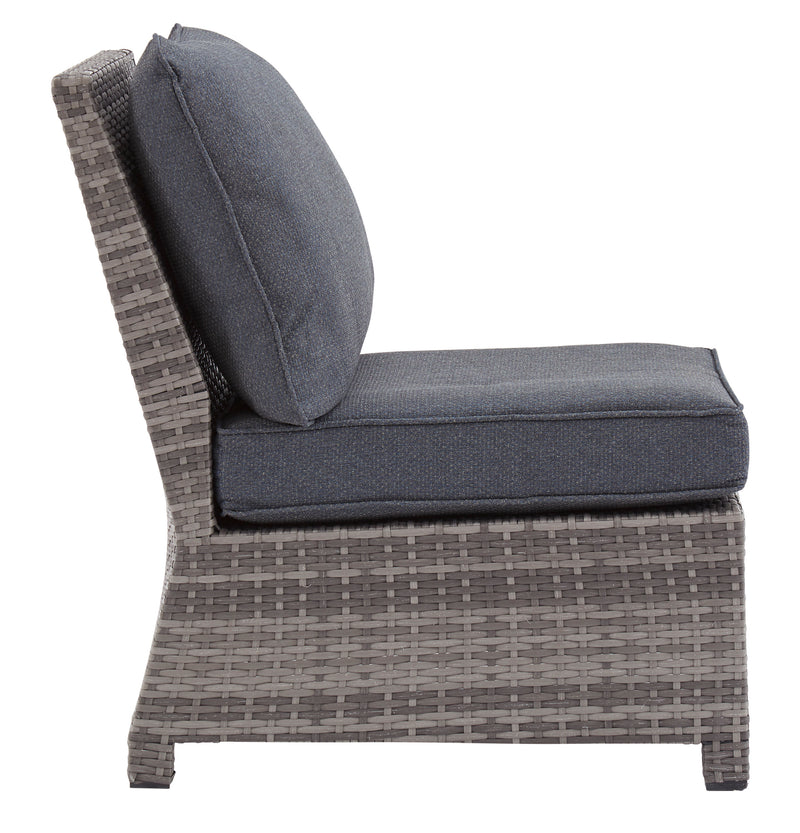 Salem Beach Outdoor Armless Chair with Nuvella Cushion (6628758388832)