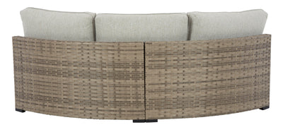 Calworth Outdoor Curved Loveseat with Cushion (6622994563168)