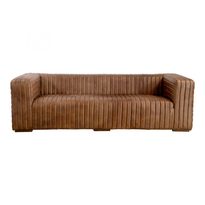 CASTLE SOFA OPEN ROAD BROWN LEATHER (6577789075552)