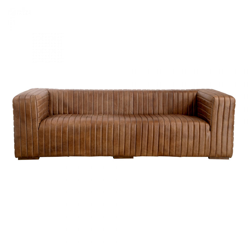CASTLE SOFA OPEN ROAD BROWN LEATHER (6577789075552)
