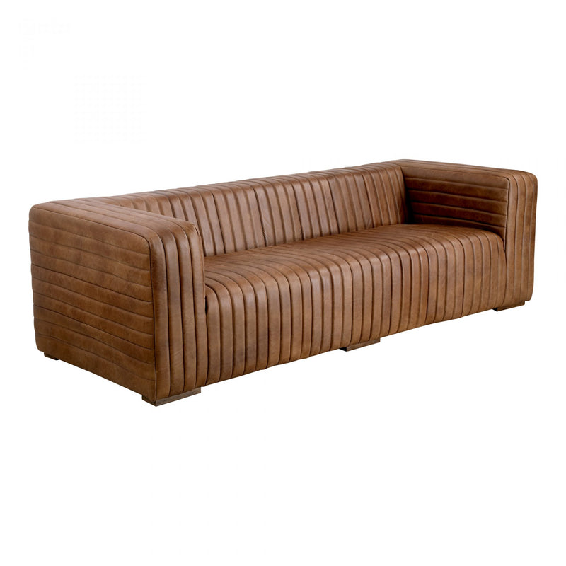 CASTLE SOFA OPEN ROAD BROWN LEATHER (6577789075552)