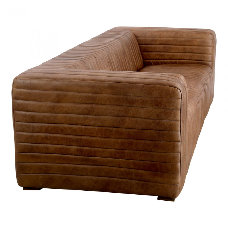 CASTLE SOFA OPEN ROAD BROWN LEATHER (6577789075552)
