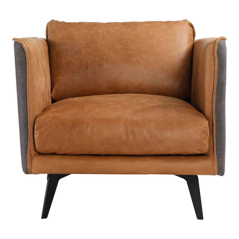 Messina Leather Arm Chair Gognac - Al Rugaib Furniture (4583161364576)