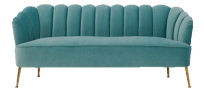 Daisy Petite Sea Blue Velvet  Living room package (6622738350176)