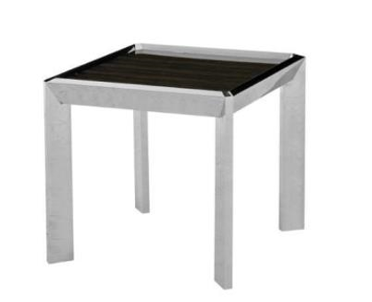 brown top silver legs end table (6536785592416)