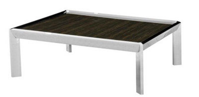 brown top silver legs coffee table (6536785199200)