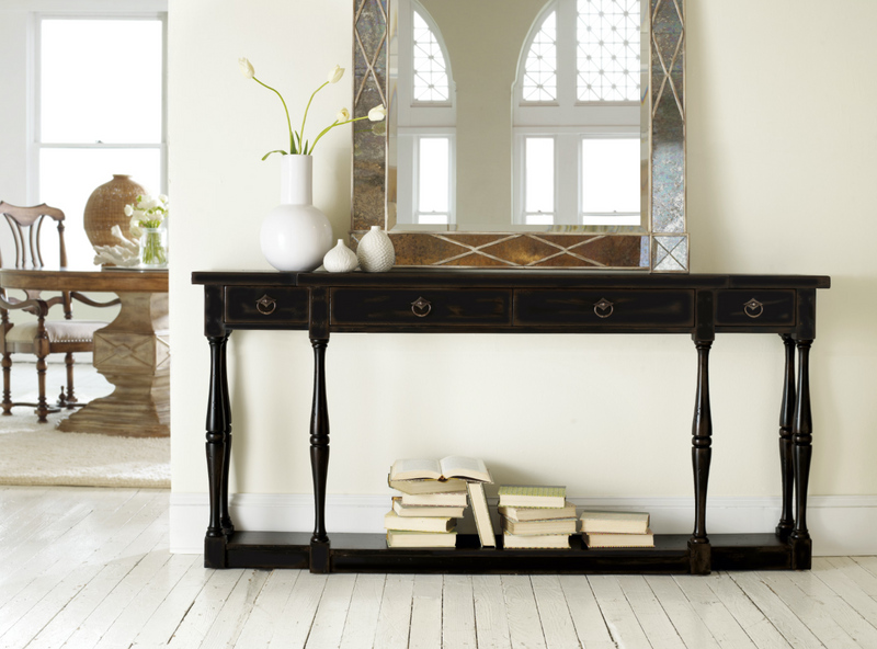 Four-Drawer Thin Console - Ebony (4688748150880)