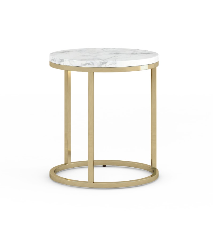 GOLD Marble ROUND SIDE TABLE (6650220413024)