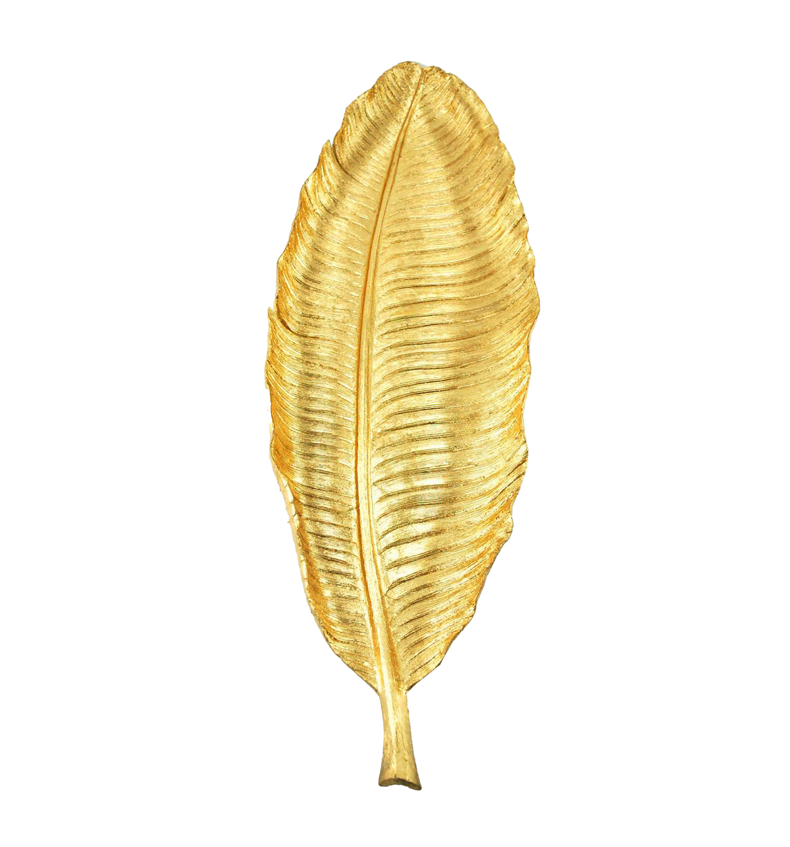 Polyresin Leaf Wall Decor, Gold