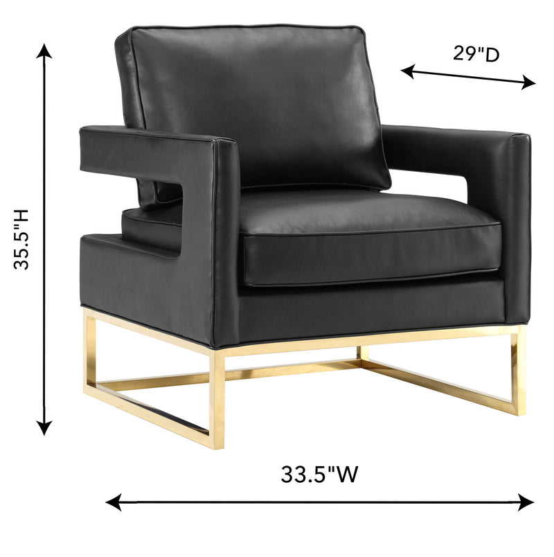 Avery Black Leather Chair (4576463683680)