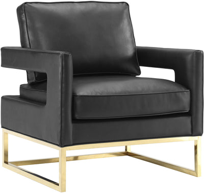 Avery Black Leather Chair - Al Rugaib Furniture (4576463683680)