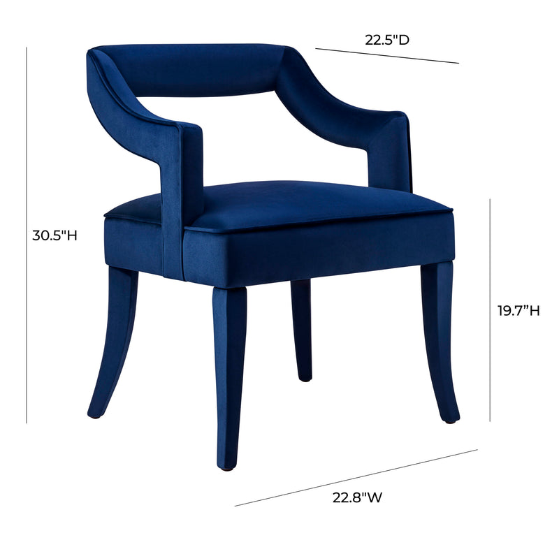 Tiffany Navy Velvet Chair (4609075806304)