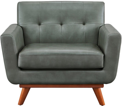 Lyon Smoke Grey Leather Chair - Al Rugaib Furniture (4576506413152)