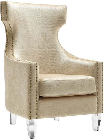 Gramercy Gold Croc Velvet Wing Chair - Al Rugaib Furniture (4576491077728)