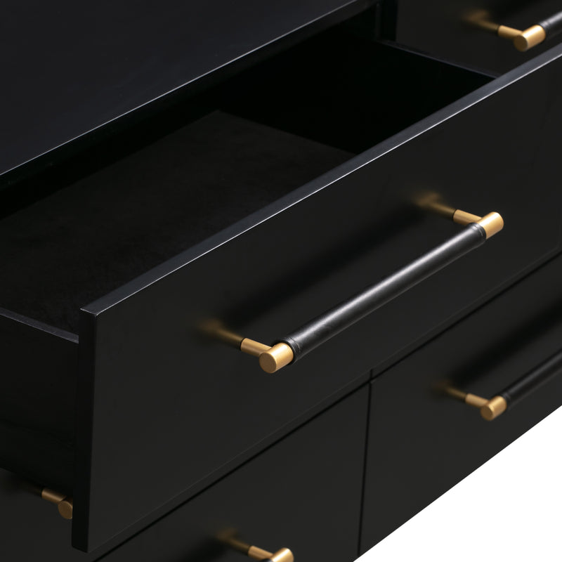 Trident Black 6 Drawer Dresser (6563848912992)