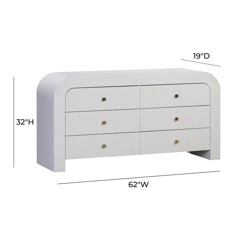 Hump 6 Drawer White Dresser (6563848650848)