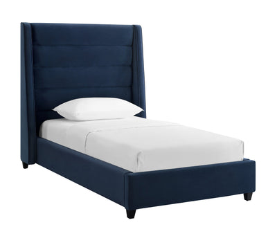 Koah Navy Velvet Bed in Twin - Al Rugaib Furniture (4576501891168)