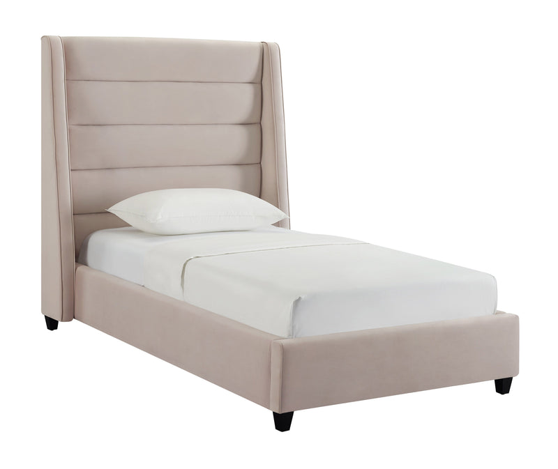 Koah Blush Velvet Bed in Twin - Al Rugaib Furniture (4576501170272)