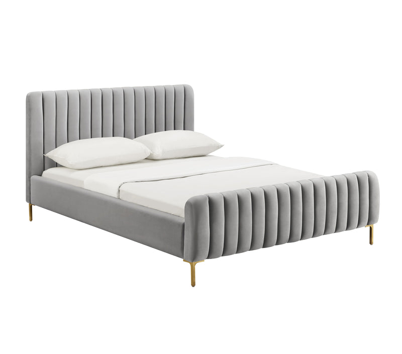Angela Grey Bed in Queen - Al Rugaib Furniture (4576361742432)