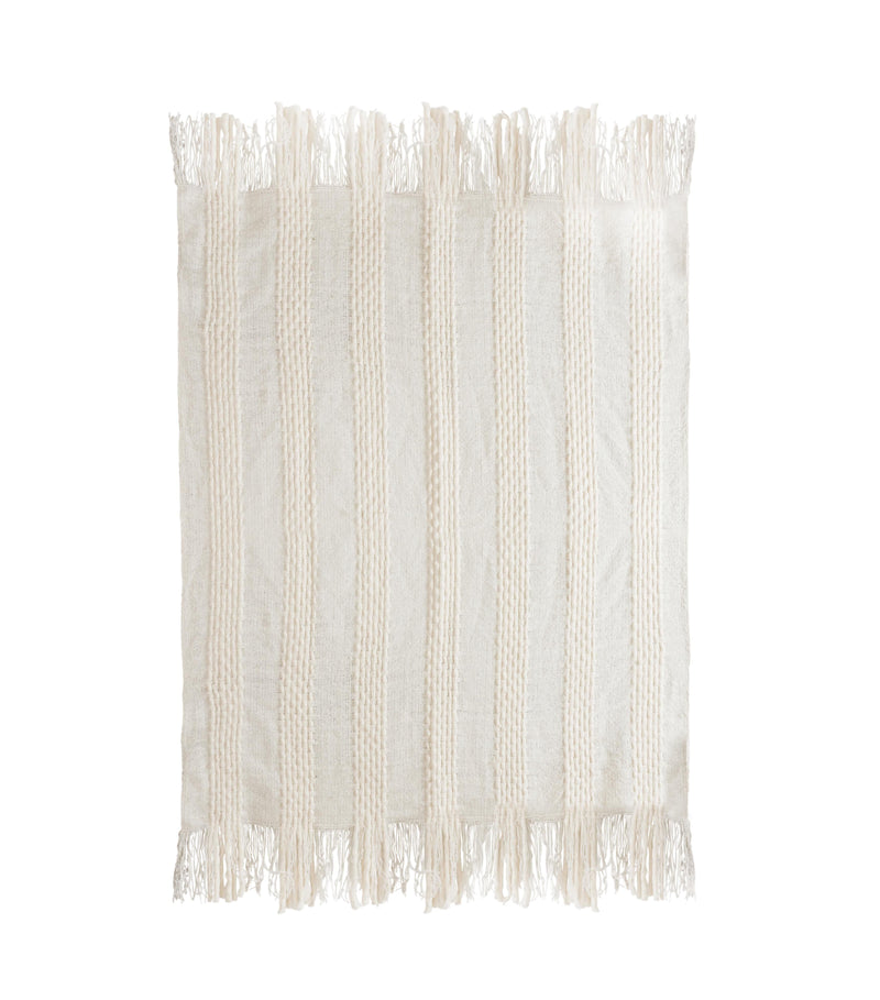 Lima Cotton White Throw - Al Rugaib Furniture (4576504676448)