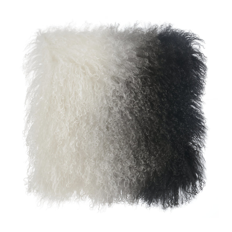 Tibetan Sheep Pillow White to Black (6613359394912)